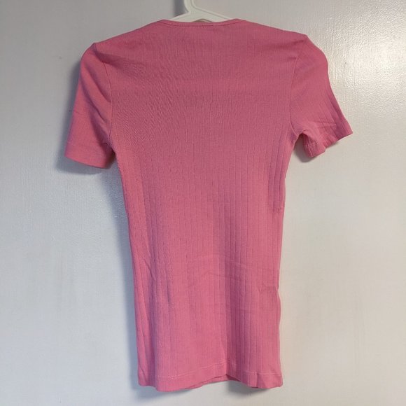 Mango NWT bubblegum pink 100% cotton t-shirt XXS - Picture 2 of 3